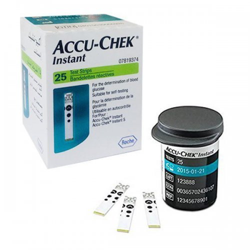 نوار دستگاه تست قند خون اکیوچک مدل اینستنت  ACCU-CHEK Test Strips - instant - بسته 25عددی